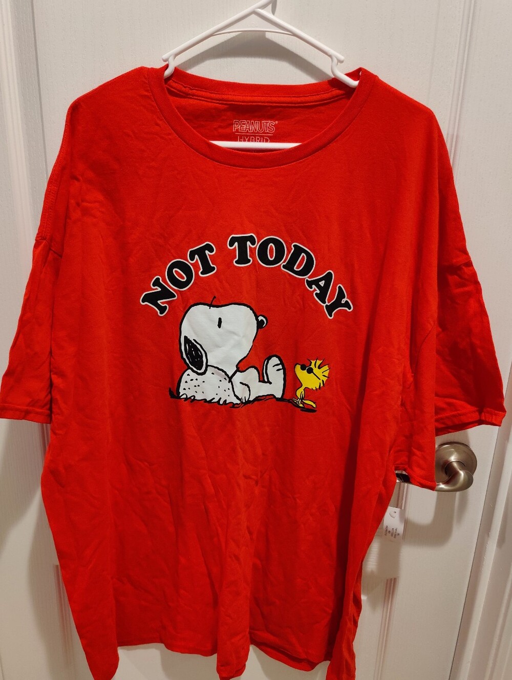 Snoopy Peanuts Not Today Red Graphic Tee Shirt